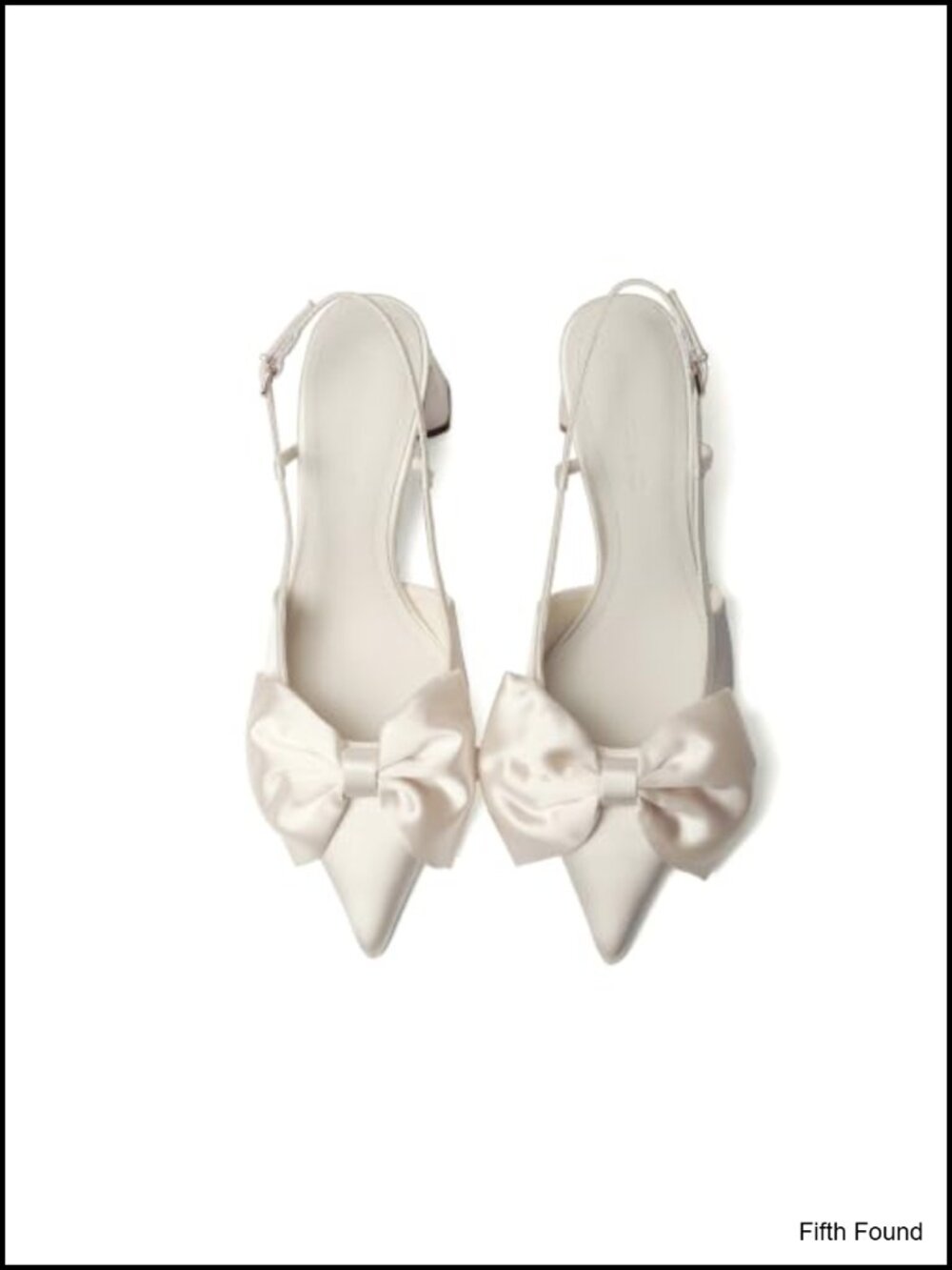 Slingback Block Heel Pumps Pointed Toe Bow Dress Heels